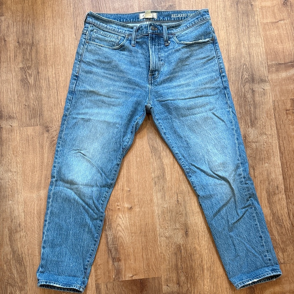 Madewell Light Blue Denim Jeans with Cream Canvas Logo Tag